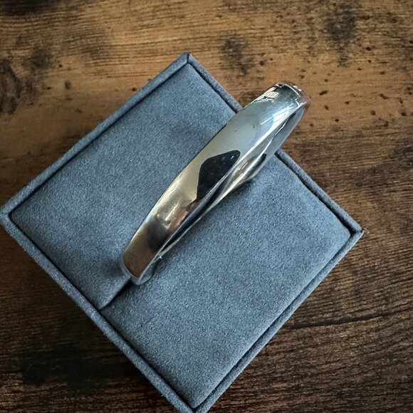 David Yurman Sterling Silver Cuff w/ Pavé White Diamonds & 18K Gold - Medium - Picture 13 of 16